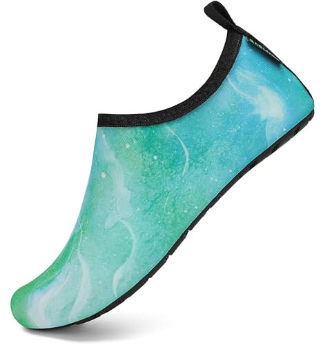 Zapatos de Agua para Hombre Mujer Rápido Secado Zapatillas de Playa Ligeros Antideslizante Calcetines de Natación Zapatos Surf Yoga Piscina, Water Gris Claro 46/47
