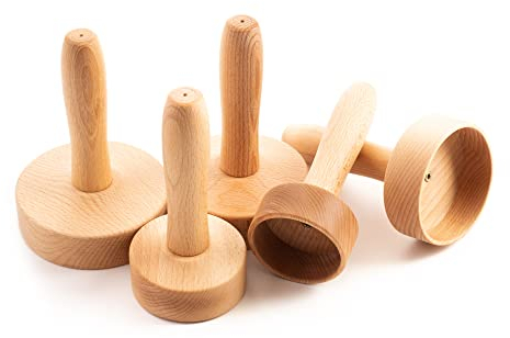 Tuuli Accessories Maderoterapia Set Massaggio Anticellulite Massaggiatore Coppa Svedese Drenaggio Linfatico Legno