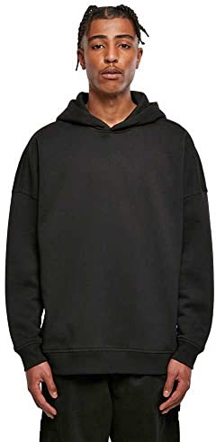 Build Your Brand Herren Kapuzenpullover Oversized Cut On Sleeve Hoody, Farbe Black, Größe L