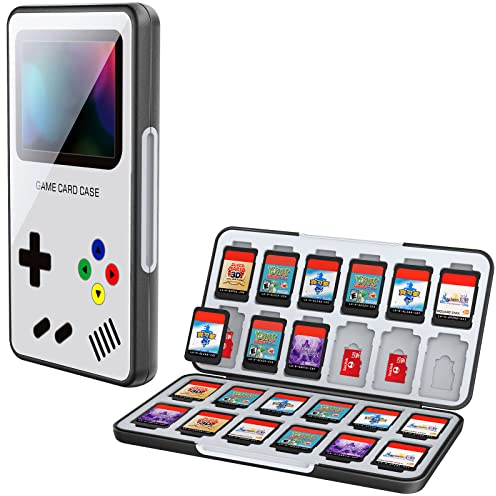 HEIYING Game Card Case for Nintendo Switch 2/ Switch OLED / Lite,Custom Pattern Memory Storage Holder with 24 Game Card Slots and 24 Micro SD Cards Slots