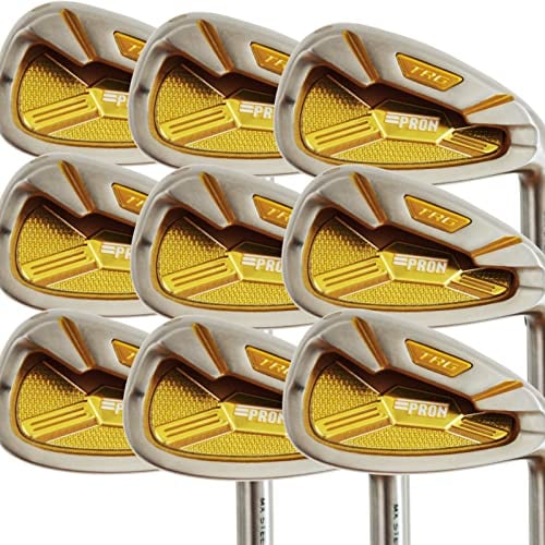 Japan Pron Iron Mens Set or Single Golf Club,Chrome Finish,TRG22 Model, 4-P,A,Sw,Senior Flex,Graphite Shaft,Grip Mid,Plus Length,Pack of 9