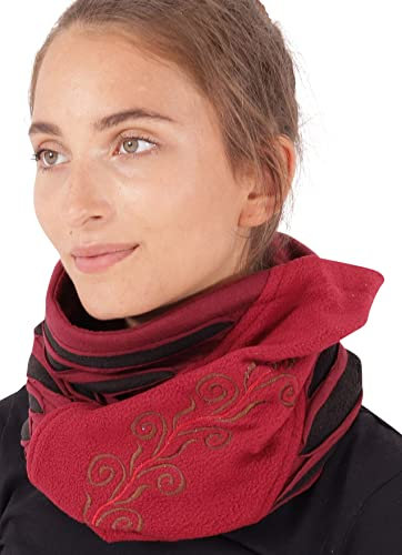 PUREWONDER Damen Schal Schlauchschal Rundschal Loop Fleece lp26 Rot