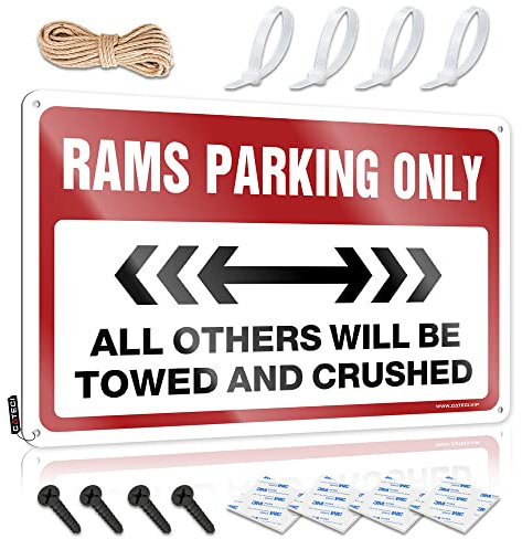 Blechschild für Männerhöhlen, Dekoration, Rams Parking Only, Tür, Dekoration, Außenschilder und Dekoration (Größe: 20 x 30 cm)