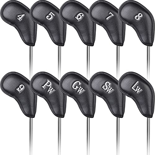 Craftsman Golf 12pcs or 1pc Thick Synthetic Leather Golf Iron Head Covers Set Headcover Fit All Brands Callaway Ping Taylormade Cobra Etc. Also Custom Name