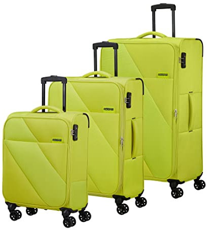 American Tourister Sun Break - Set di 3 Valigie, Verde (Lime)