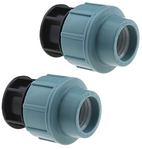 2 pezzi PE tubo dell'acqua stop fine compressione raccordo PE tubo di compressione accoppiatore tubo dell'acqua tappo di estremità accessori per sistemi di irrigazione 25mm