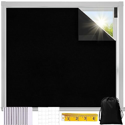 Ranedo Store occultant portable 100 % avec bandes Velcro - S'adapte à toutes les tailles et formes de fenêtre - Sans perçage - 300 x 145 cm - Noir - 3 m x 1,45 m (bb-01)