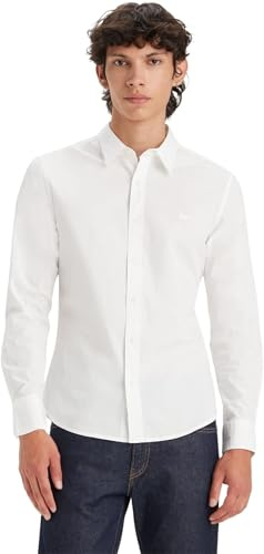 Levi's Homme Long-Sleeve Battery Housemark Slim, Bright White, XS