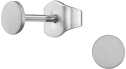Traveller Ohrstecker - Herren - Edelstahl - Rund flach - Made in Germany - 4 mm - 171010