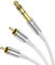 MOSWAG 6,35 mm a 2 RCA Cavo, RCA Cable Oro Placcato 6,35mm (1/4 Pollice) Maschio a 2 Maschio Adattatore Sdoppiatore Audio Stereo Cavo, Adatto Per Altoparlanti, Mixer Audio
