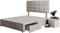 BEDS PLANET Crushed Velvet Fabric Bed Base with 2 Drawers | Silver Divan Bed | Modern Divan Bed Base with Matching 20-inch Headboard (5FT King Size (2 Drawer))