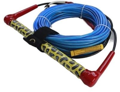 Wakeboard Leine Wasserski-Wakeboard-Kniebrett-Seil for Bootfahren 3-teiliges Wasserski-Wassersport-Seil – 23 m Wasserski-Surfen-Seil mit schwimmendem Griff (Color : Blue)