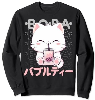 Katze Boba Tee Kawaii Bubble Tea Katze Anime Neko Calico Katze Sweatshirt