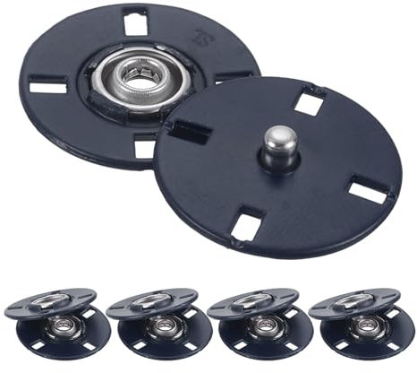 QUARKZMAN 5 Stück Druckknöpfe, Druckknöpfe zum Annähen Druckknopf Druckknöpfe ohne nähen Metall unsichtbarer verschluss schnalle Befestiger Knopf für Kleidung Leder Nähen (Marineblau, 23 mm)