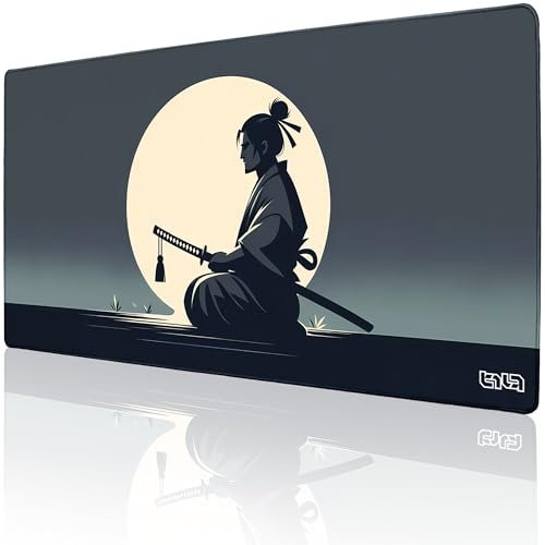 Tilt Grand Tapis de Souris Gamer XXL 100x50 cm | Tapis de Bureau Gaming Anti-Dérapant | Mouse Pad Imperméable pour PC et Accessoires Gaming | Tapis de Clavier (Samurai Calm)