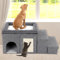 MABOZOO Window Perch, 3 Tiers 18''H Bedside Bed Stairs With Level Platform and Storage, Foldable Pet Stairs for Bed and Couch, Steps for Small, Medium, Large Dog, Cat or Pets