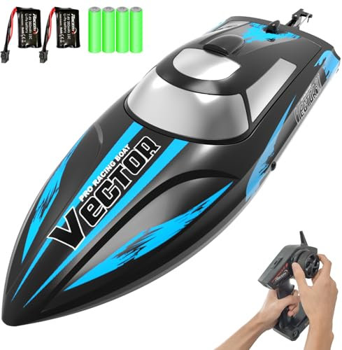 VOLANTEXRC RC Boat Remote Control Boat for Pools and Lakes, 20+ mph Self Righting Racing Boats with Rechargeable Battery&Low Battery Alarm for Adults (79503-1)