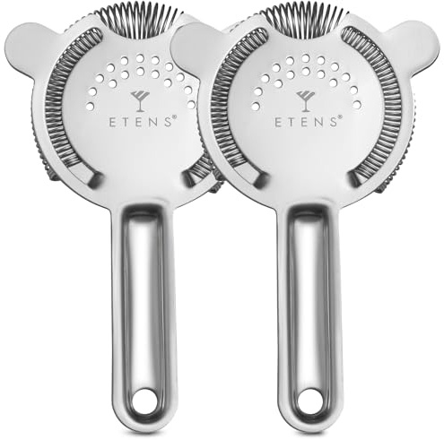 Etens Cocktail Strainer 2 Pack, Bulk Bar Strainers for Bartending, Martini Strainer for Boston Shaker Mixing Glass, Bartender Hawthorne Strainer w/Removable Spring – Bar Supplier for Restaurant