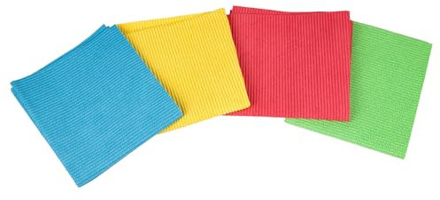Cofan Pack de 4 bayetas Microfibra antibacterianas | Colores: Azul, Rojo, Amarillo y Verde | Medidas: 38 x 35 cm | Paños de Microfibra de máxima absorción