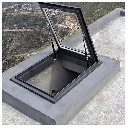 Generisch Dachfenster im Wintergarten im Dachgeschoss, Sicherheitstür aus Stahl, Unterputz-Push-Pull-Oberlicht for Flur, Dachgeschoss, Treppe, Garage(80x90cm/31.5x35.43in)