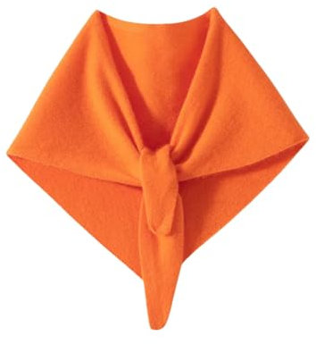 Eleganter Damen-Schal aus Kaschmir, einfarbig, Nackenschutz, weich, warm, Dreieckstuch, Orange, 90X30CM