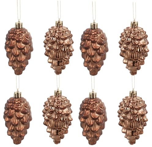 COLLBATH Weihnachtsschmuck 8 Stück Tannenzapfen Dekorationen Weihnachtsbaum Kiefer Tannenzapfen Ornament-Set Einfach Aufzuhängen