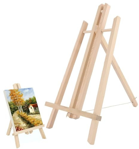 GOIEHIR Mini Holzstaffelei, 1 Stück, 40x22.5cm, Vintage, für Gemälde und gerahmte Fotos, Holz, Farbe des Holzes