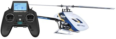 OMPHOBBY M2 EVO MK2 Redo att flyga Helikopter Professionell Radiostyrd Borstlösa Motorer Direct-Drive 6CH Fjärrstyrda Helikoptrar för Vuxna, Mini Drone 3D med RTF-fjärrkontroll Vit