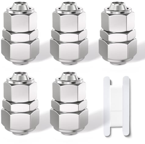 Bwintech 5 pezzi da 6 mm a 8 mm di raccordi riduttori pneumatici diritti con attacco a TUBO (KPG6-8)