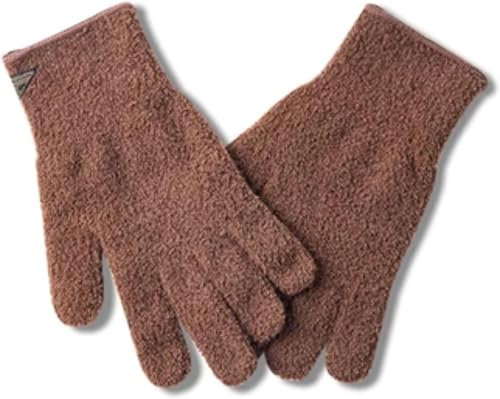 QMOWIZ Handschuhe Vintage Schwarze Nerz Gestrickte Vollfingerhandschuhe Winter Warm Wear Reithandschuhe Herren Warm Gloves