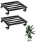 UISEBRT 2 Stück Pflanzenroller Metall, 30cm Quadrat Blumentopf Untersetzer mit Abschließbaren Rollen, Schmiedeeisen Blumenroller für Außenbereich, Innenbereich, Dekorativ, Garten Typ A