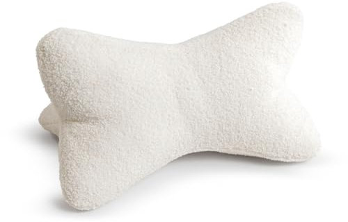 ReWu Leseknochen Fleecy Natur - Ergonomische Form für Nacken- oder Lendenstütze, Flexible Stütze für Bücher, E-Books oder Tablets Kissen Lesekissen 44 x 26 cm