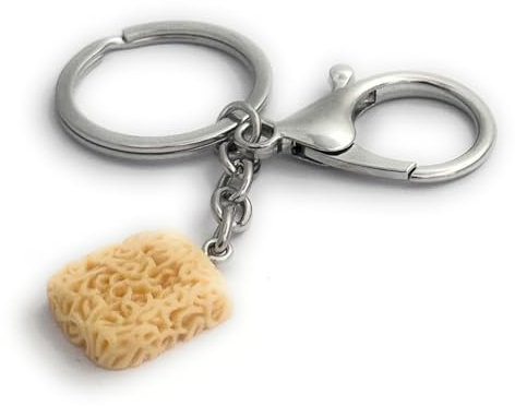 FizzyButton Gifts Noodles Keyring Key Ring and Lobster Clasp with Resin Charm