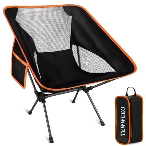 TEWWCEO Portable Léger Pliable Camping Chaise,Ultra Légère Chaise de Plage Pliable,Chaise Pliante Portable ultralégère avec Sac de Transport pour Camping,Pique-Nique,pêche