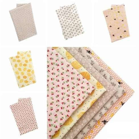 GENODA 5 x Patchworkstoff aus reiner Baumwolle, zum Nähen, Quilten, Nähen, Quilten, Handarbeit, Patchwork-Stoff (Fabric19)