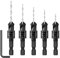 Feanron Countersink Drill Bit Set,5pcs Counterbore Drill Bit Set for #5, #6, #8, #10, #12 Screws,M2 Pilot Drill Bits with 1/4” Hex Shank, Allen Wrenche,82-Degree Chamfer for Woodworking and Carpentry