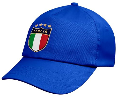 FOOTEEZ Kinder Kappe Italien Fußball Cup Italia Hut, blau, Einheitsgröße