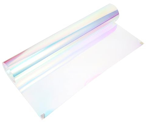 AKOOSY 1 Blatt Filmstoff Hologramm Funkeln Farbig Schillernde Umhüllung Schillerndes Vinyl Party Spiegelfolie Für Holografischer Klarer Stoff Bunt Schillerndes Zellophan Filme PVC