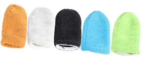 Hemobllo Antistatische Fingerschutzhüllen 5 Stück Faser Spandex | Schweißabweisend, Leicht, für Mobile Spiele Schützende Passform, für Damen und Herren Zufällige Farbe