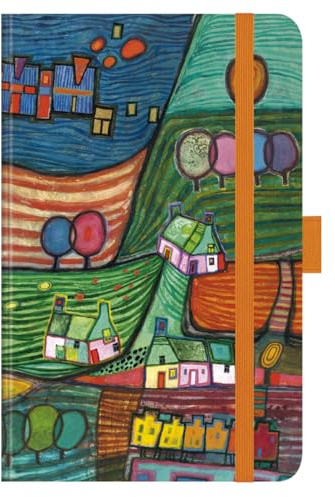 Premium Timer Small Landschaft - Kalender 2026 - Korsch-Verlag - Taschenkalender A6 mit Stifthalter, Lesebändchen und Zetteltasche - eine Woche auf 2 Seiten - 9 cm x 14 cm