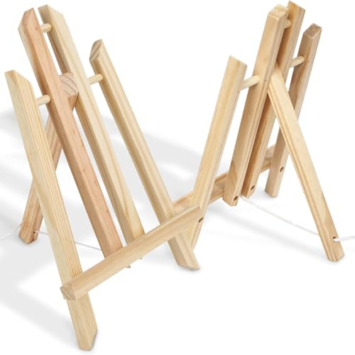 Plazotta Tischstaffelei aus Holz, 30 x 19 cm, tragbare A-Rahmen-Kunstständer für Künstler, Studenten, Erwachsene, Kinder, Malerei, 2 Stück