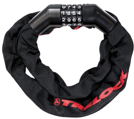 TRELOCK BC 360 Code Kettenschloss – Länge 110 cm – Kettenglieder 6 mm – Sicherheitsstufe 8 – Frei einstellbarer Code
