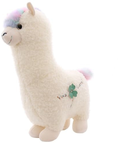 KUKUShining Alpaka Kuscheltier, Regenbogen Lama Plüschtier Stofftier Puppe Weiches Kissen Plüsch Alpaka Spielzeug Zum Kuscheln Sammeln Spielen(28cm/11in)