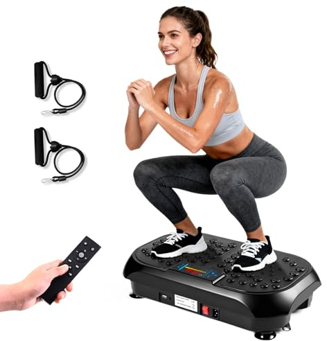 Vibration Plate Exercise Machine, Vibrating Plate for Lymphatic Drainage, Full Body Vibration Plate Fitness Platform Stand Board Shaker, Workout Vibrate Waver Sport Gym Gifts for Weight Loss Women Men