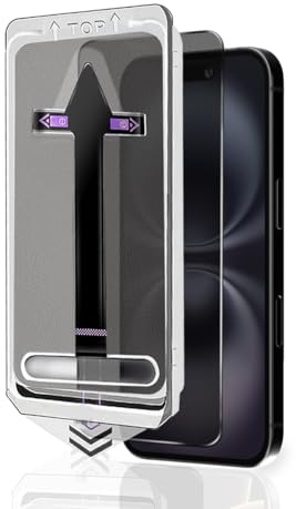 Euukzzea Protector de Pantalla de Privacidad Completo Compatible con iPhone 16 Cristal Templado, 1 Piezas Dureza 9H Anti Espía Vidrio Templado Anti-Arañazos, Sin Burbujas