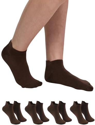CFab 4 Paar Sneaker Socken Herren & Damen Kurze Halbsocken Sneakersocken Baumwollsocken, 39-42 43-46 & 35-38, Atmungsaktive Sportsocken Socks Unisex Sport
