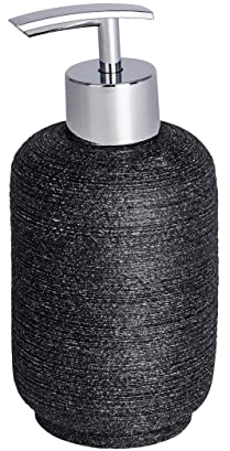 WENKO Seifenspender Goa Neo Anthrazit - Flüssigseifen-Spender, Spülmittel-Spender Fassungsvermögen: 0.3 l, Polyresin, 7.5 x 16 x 7.5 cm, Anthrazit, 16 x 7.5 x 7.5 cm