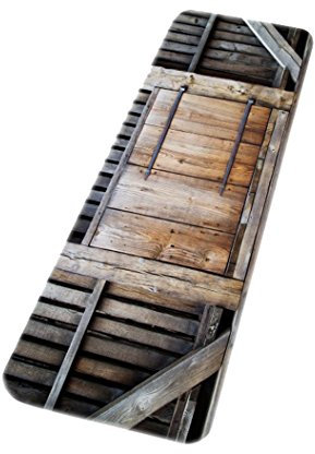 A.Monamour Badematten Badteppiche Badvorleger Rustikale Retro Garten Zaun Holz Planken Scheune Garagentor 3D Kunstdruck Mikrofaser Flanell Maschine Bad Matten Teppiche Haustür Teppiche Fußmatten