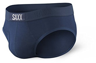 Saxx Men's Underwear Unterwäsche Herren-Slip – Ultra Super Weich Männer-Unterhosen – Herren-Slip mit integrierter Pouch TM Unterstützung, Marine Blau, Groß