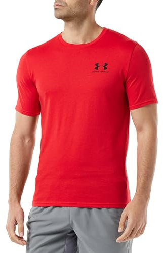 Under Armour Men's Sportstyle Left Chest Short-sleeve T-shirt Short Sleeve, Red (600)/Black, XXL Tall